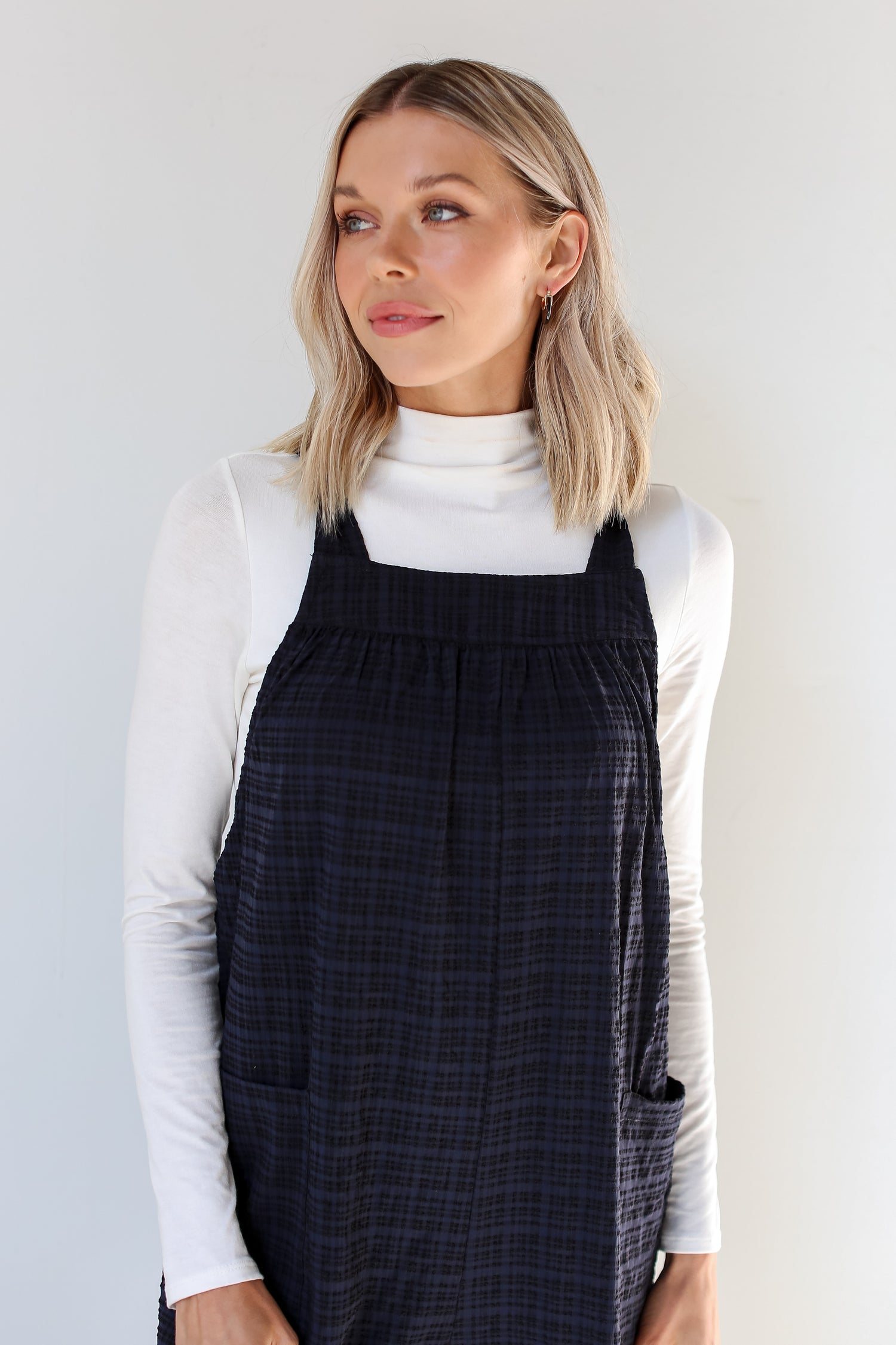 black Textured Wide Leg Jumpsuit close up