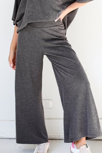 black Wide Leg Pants close up