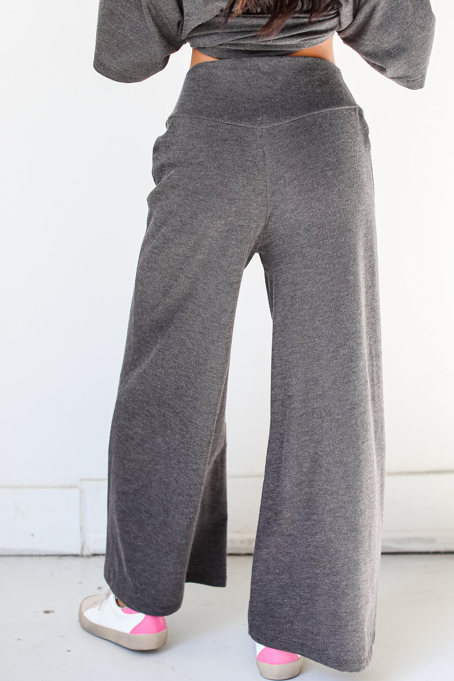 black Wide Leg Pants back view