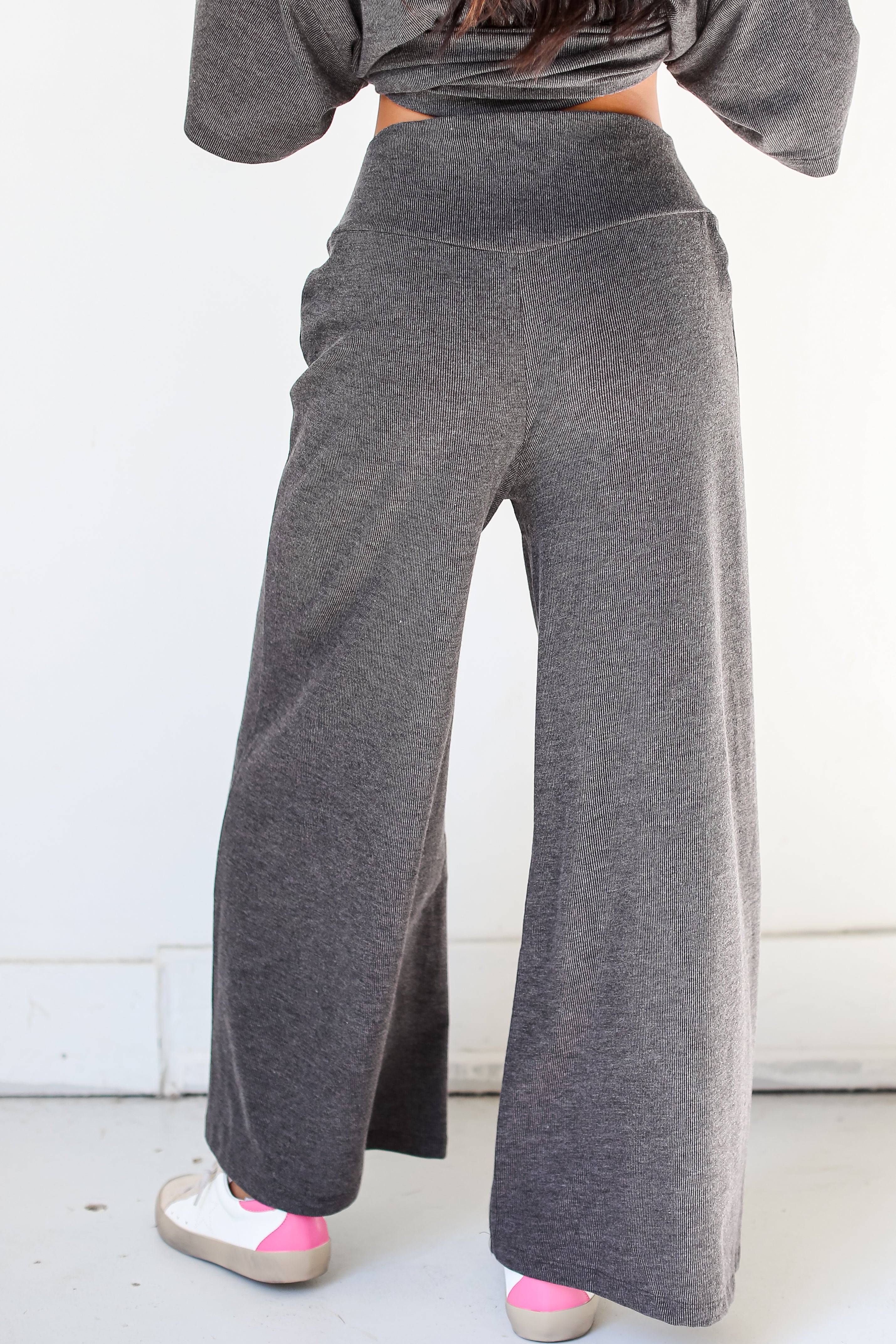 black Wide Leg Pants back view