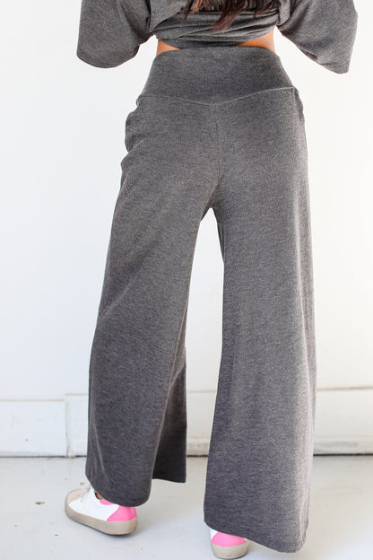 black Wide Leg Pants back view