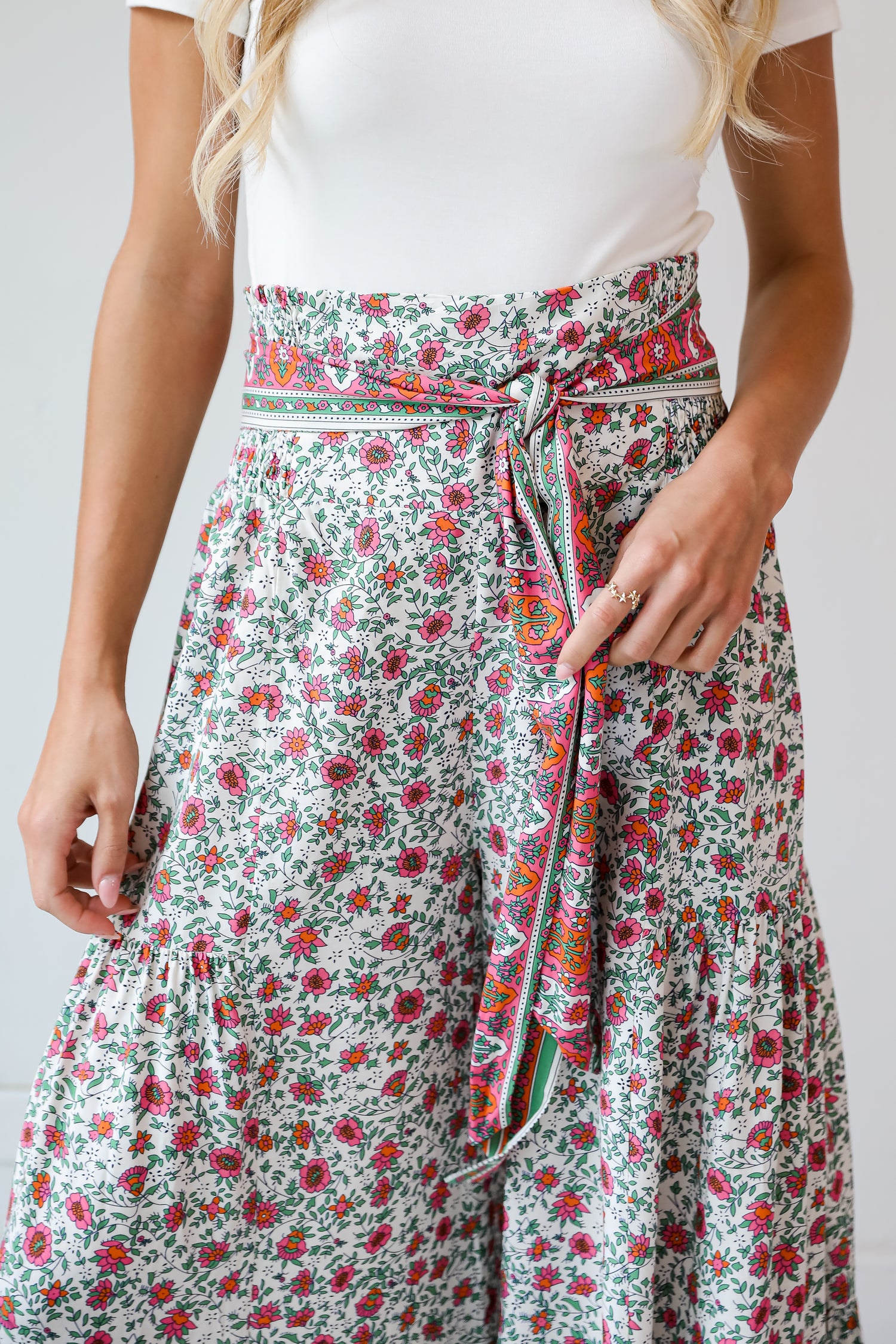 cute Floral Wide Leg Pants