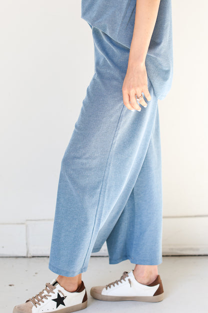 blue Wide Leg Pants side view