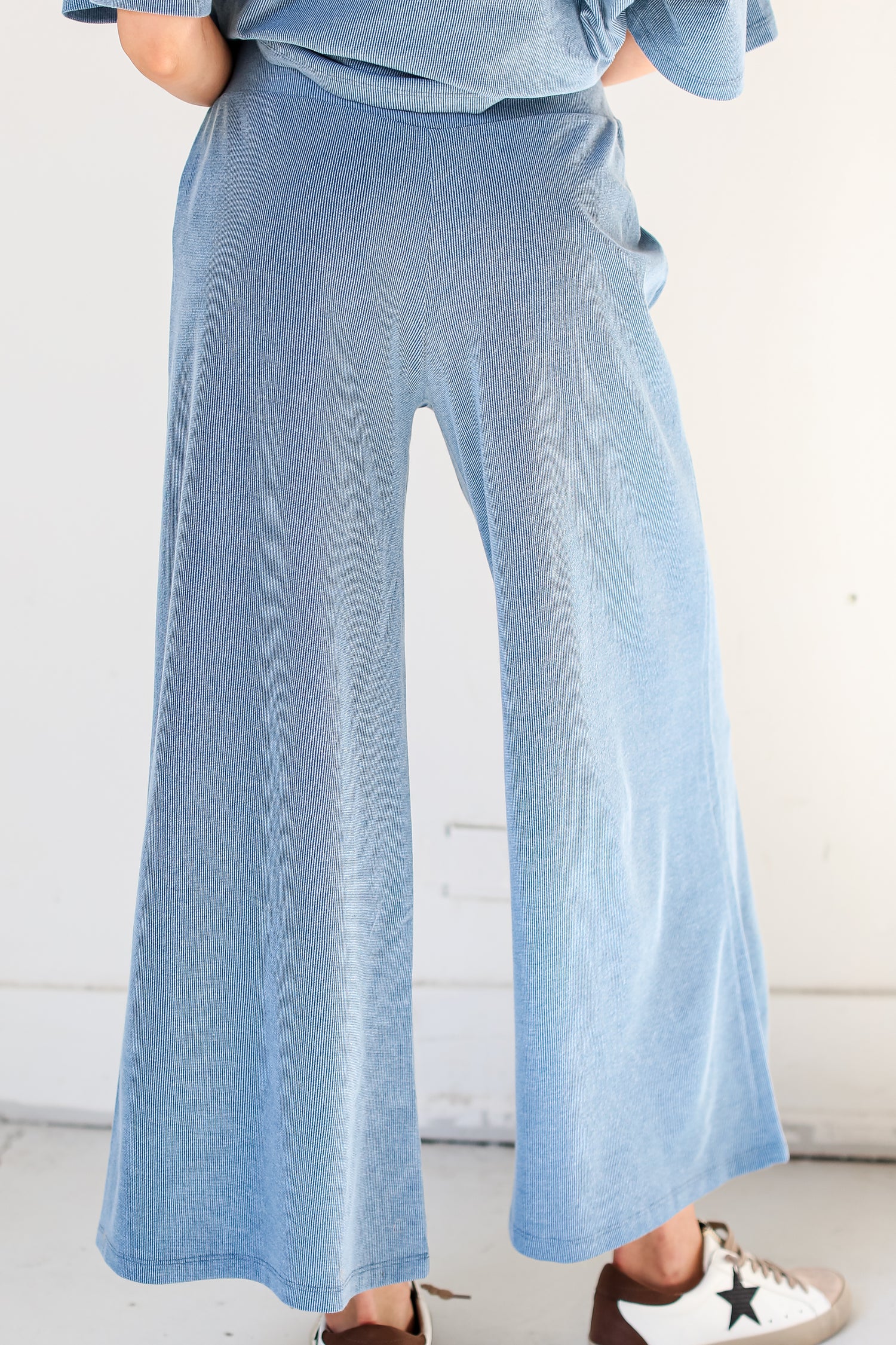 blue Wide Leg Pants