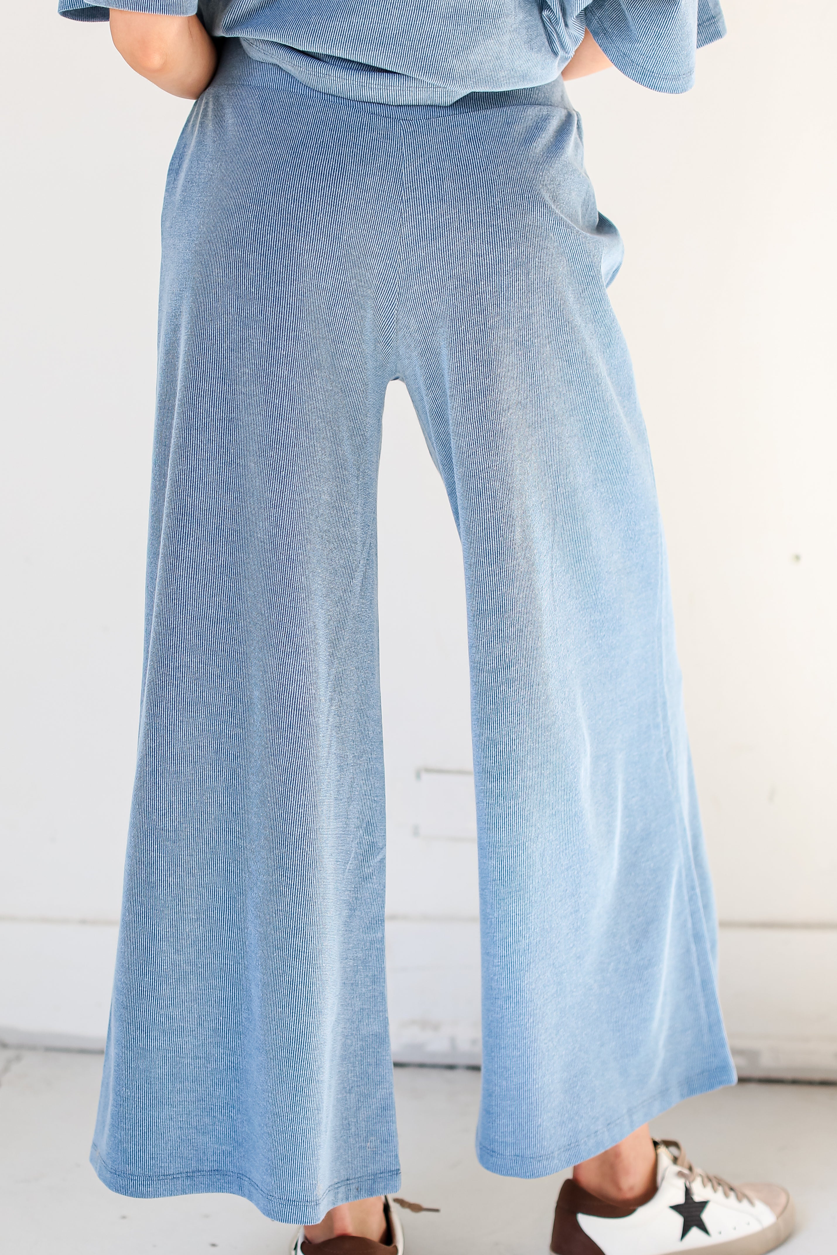 blue Wide Leg Pants