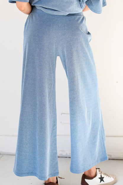 blue Wide Leg Pants
