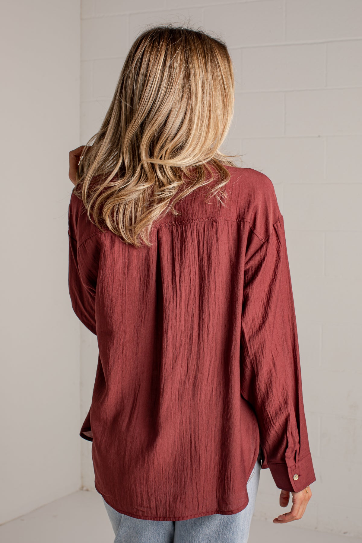 Making Plans Button-Up Blouse