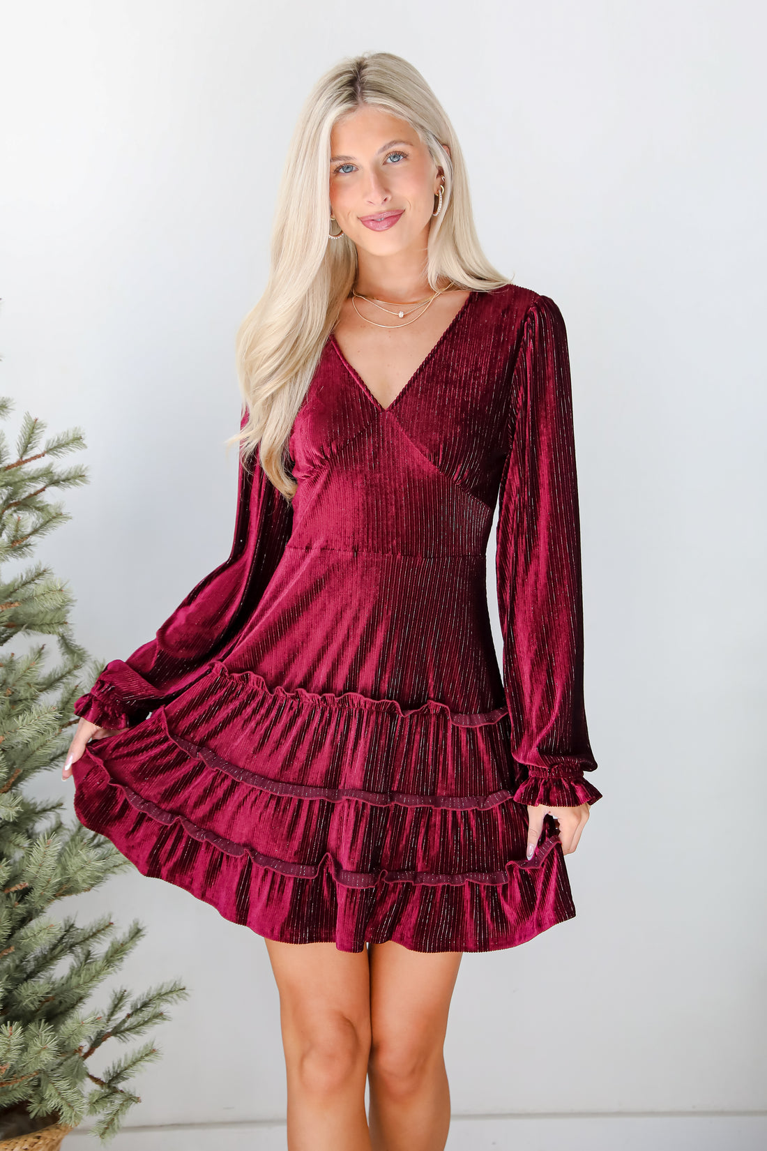 Heartful Romance Wine Velvet Mini Dress