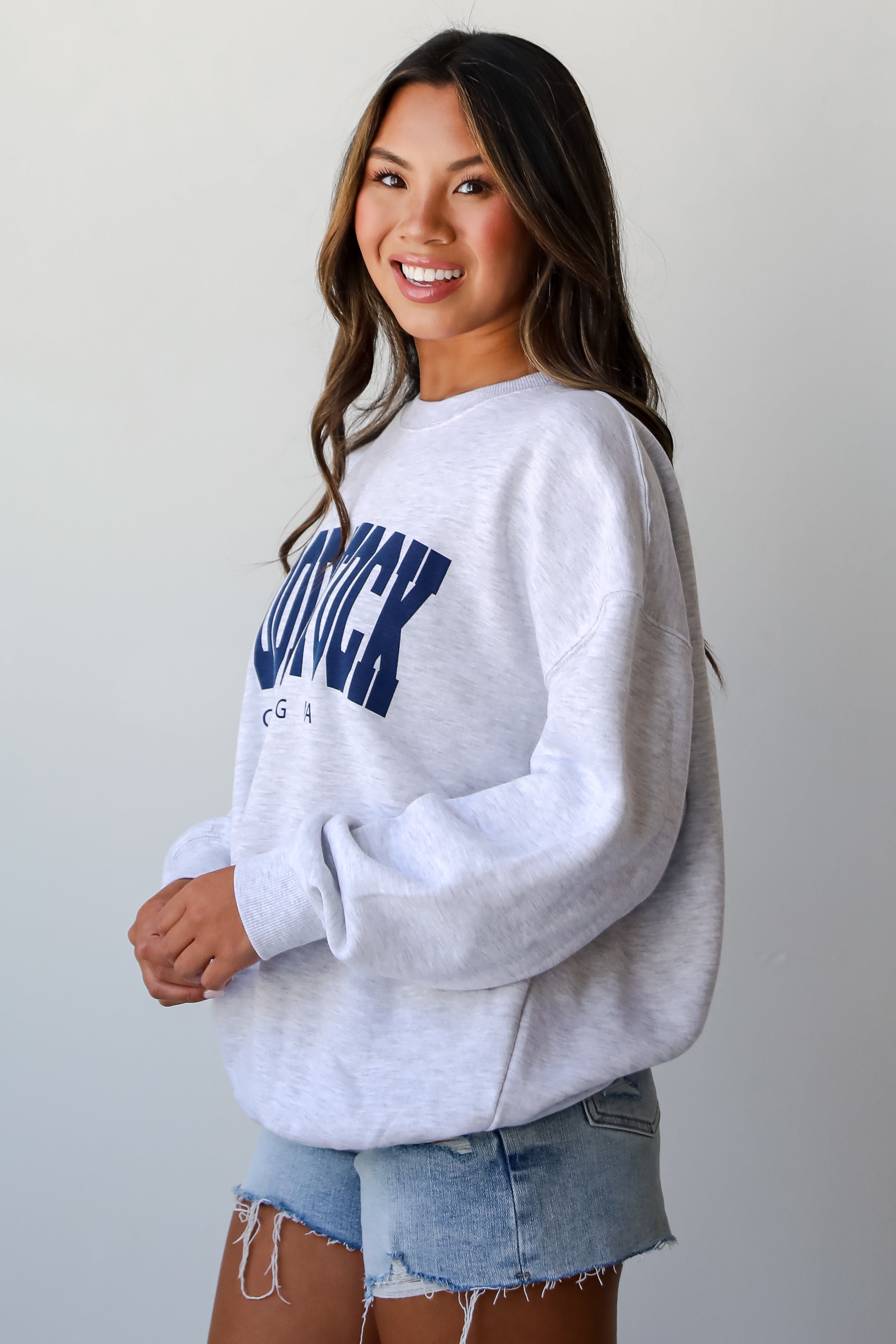 Heather Grey Woodstock Georgia Block Letter Sweatshirt