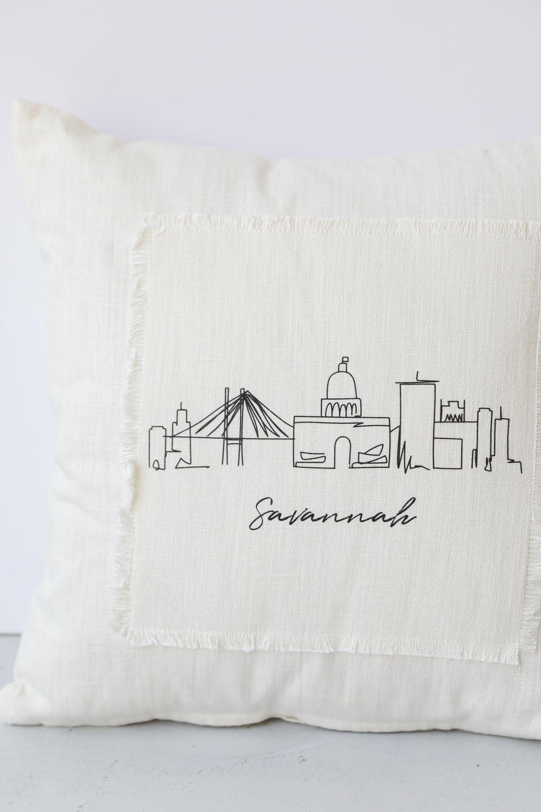 Savannah City Scape Pillow close up