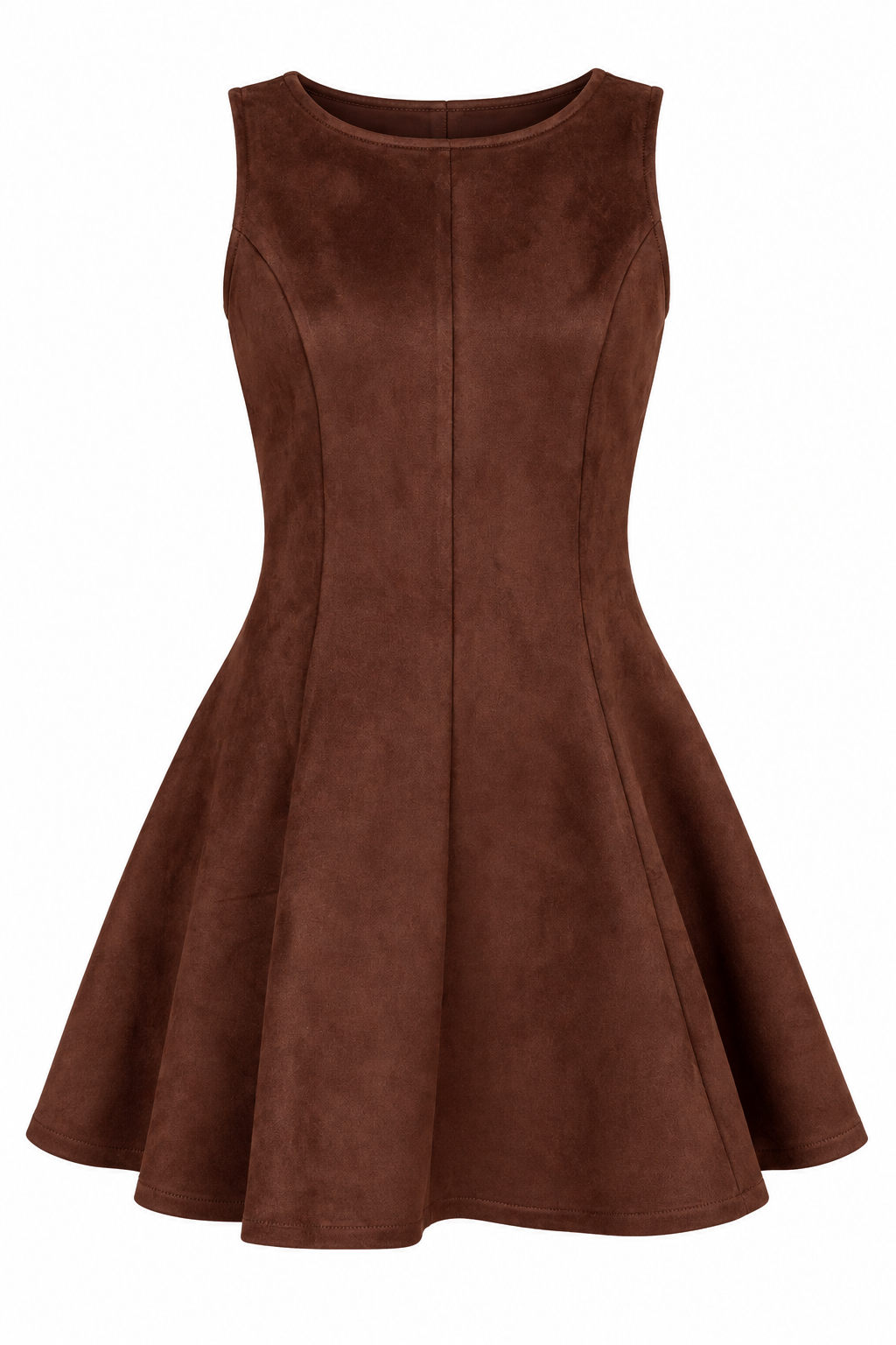 A Moment to Remember Brown Suede Mini Dress