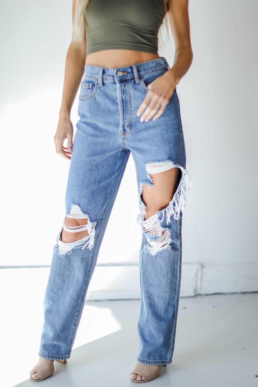 Eliza Distressed Dad Jeans