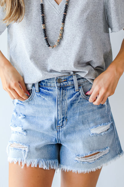 Andrea Distressed Denim Shorts