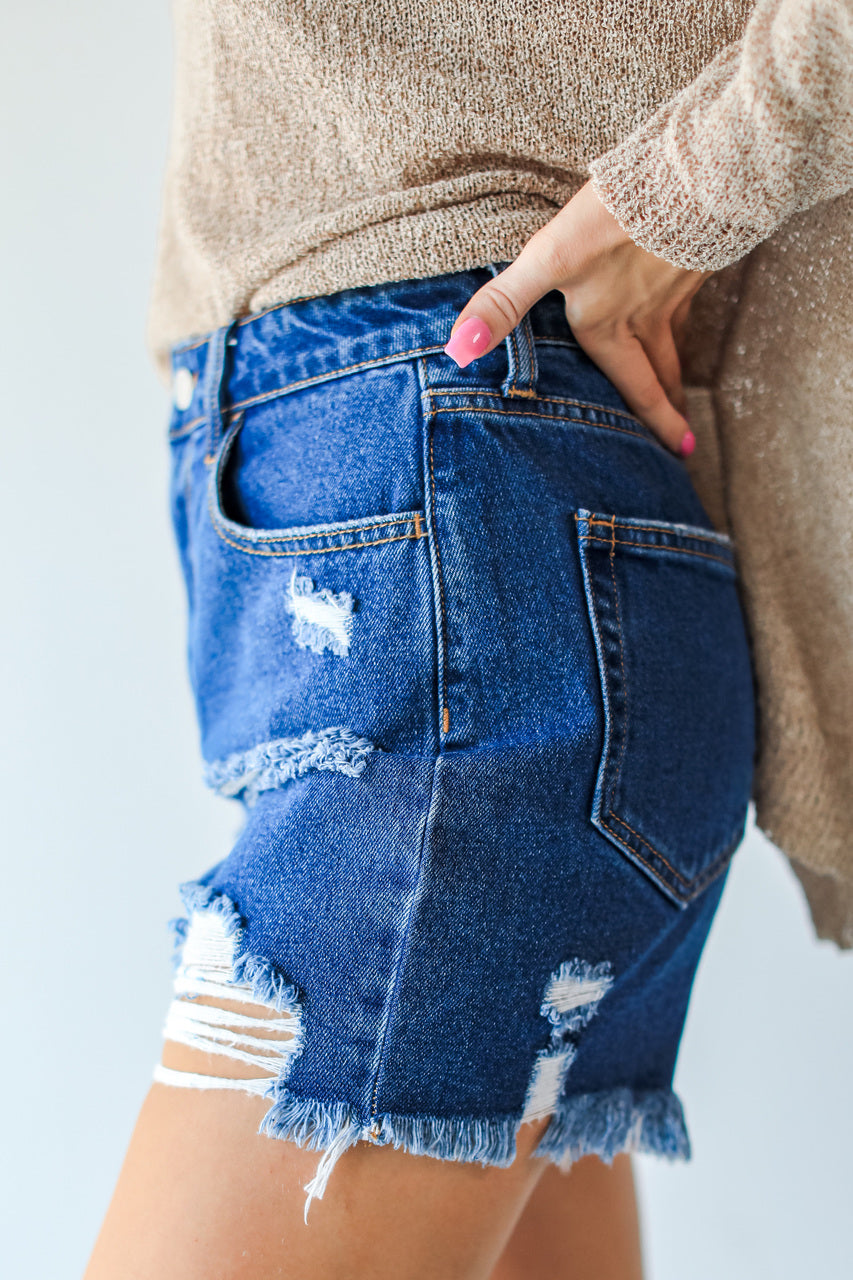 Reagan Distressed Mom Shorts