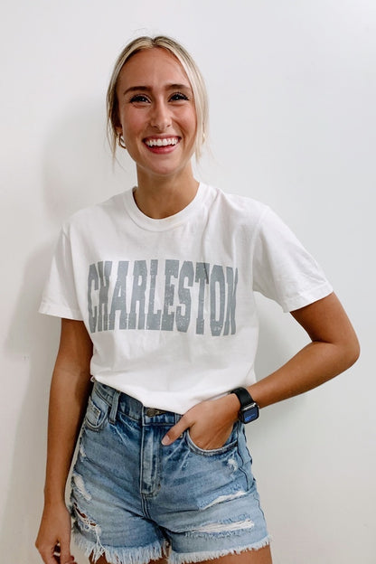 Girl Wearing Charleston Graphic Tee