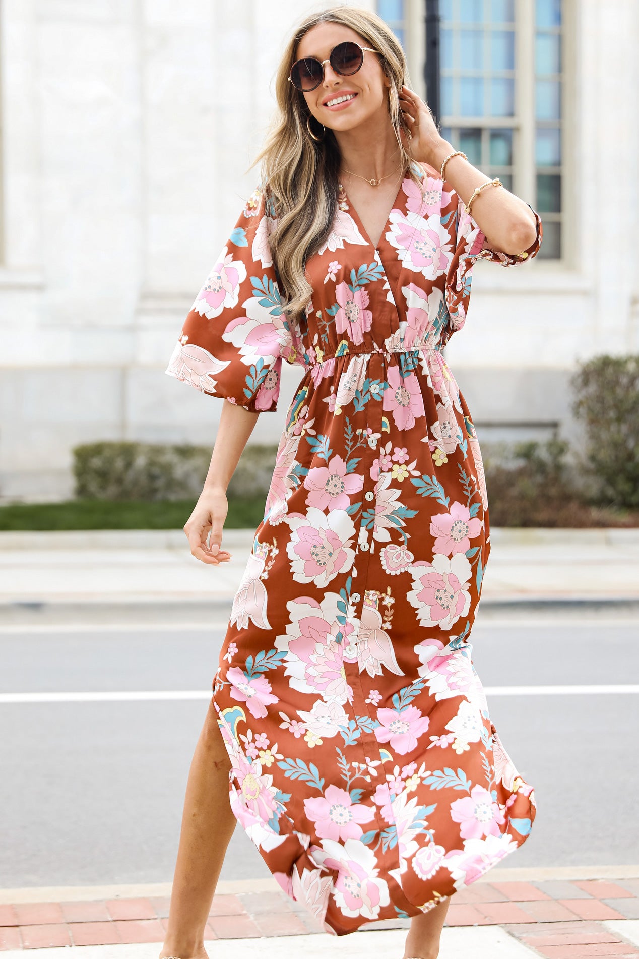 FINAL SALE - Flowering Charm Floral Maxi Dress