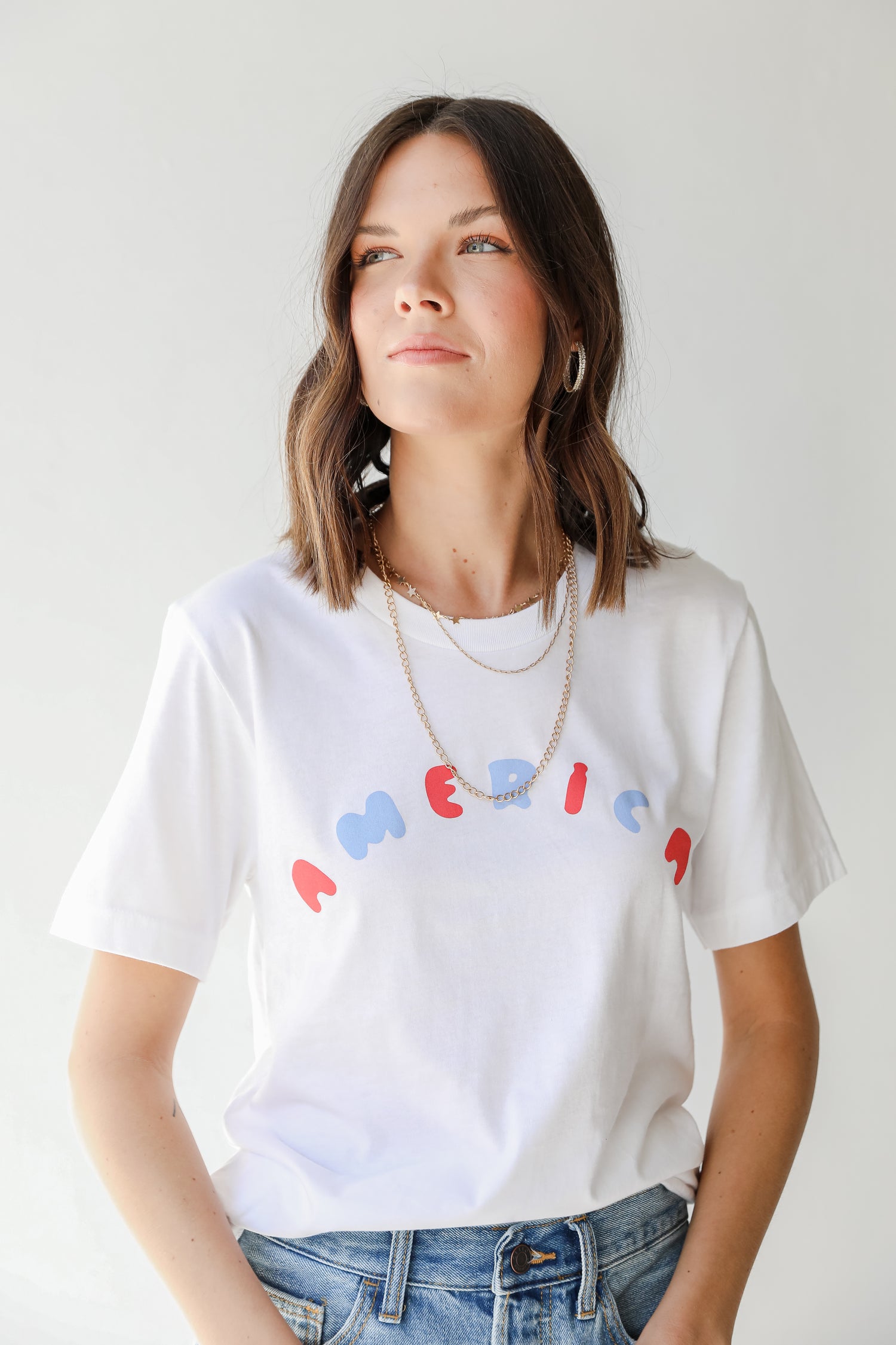 America Graphic Tee on model