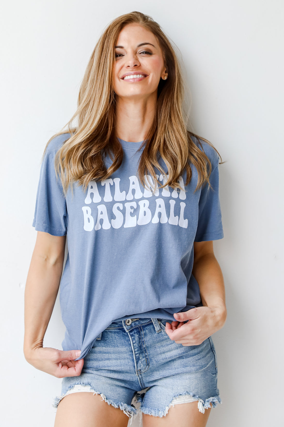 Denim Atlanta Baseball Graphic Tee