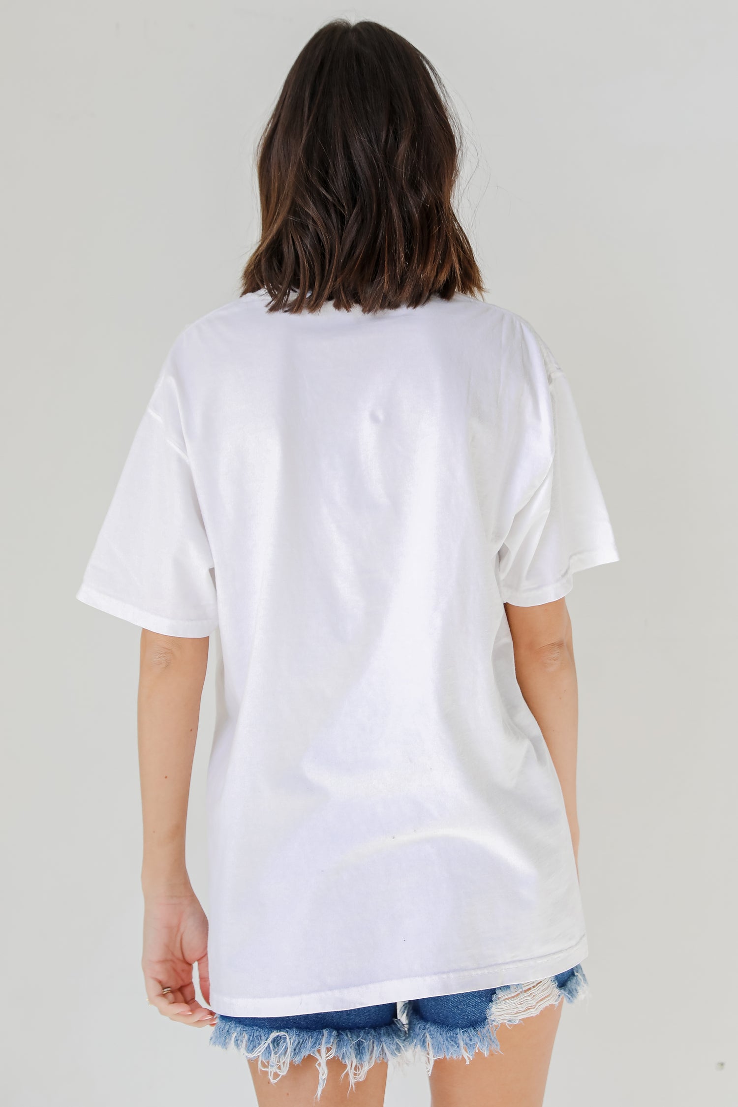 White Atlanta Baseball Oversized Tee back view
