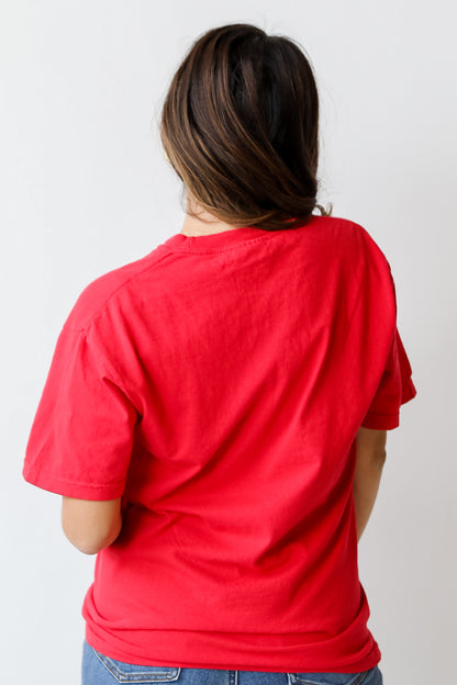 Red Atlanta Baseball Graphic Tee back view