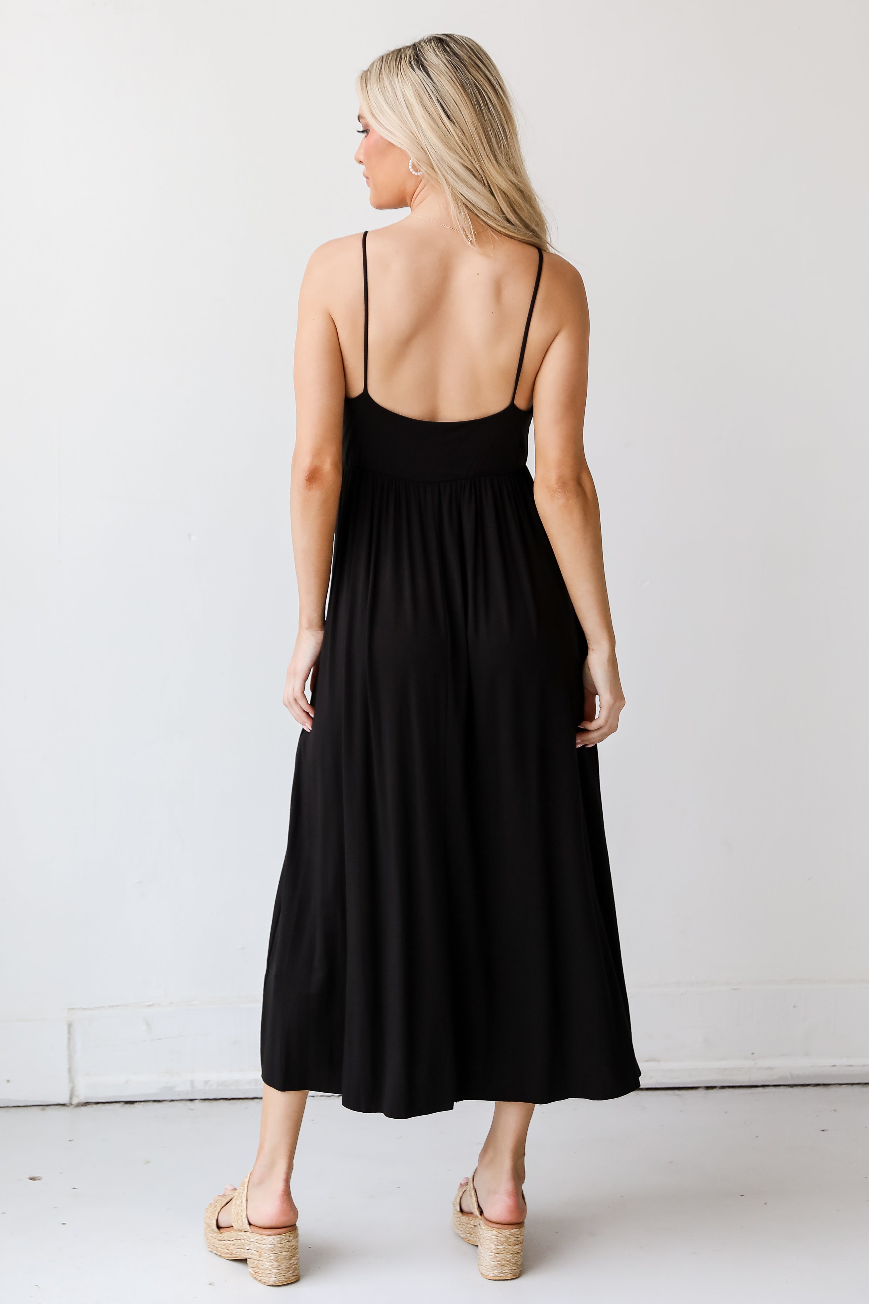 black Maxi Dress back view