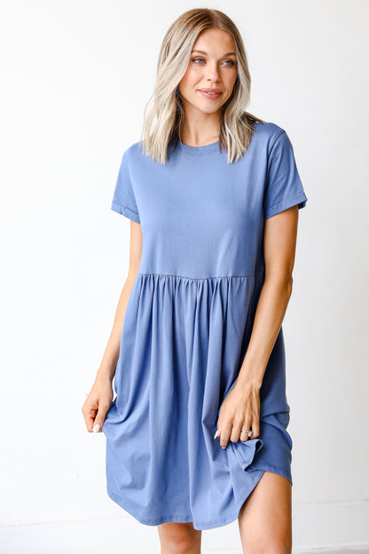 Babydoll Mini Dress in denim