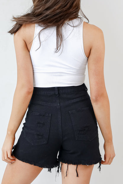 Cassie Distressed Denim Shorts