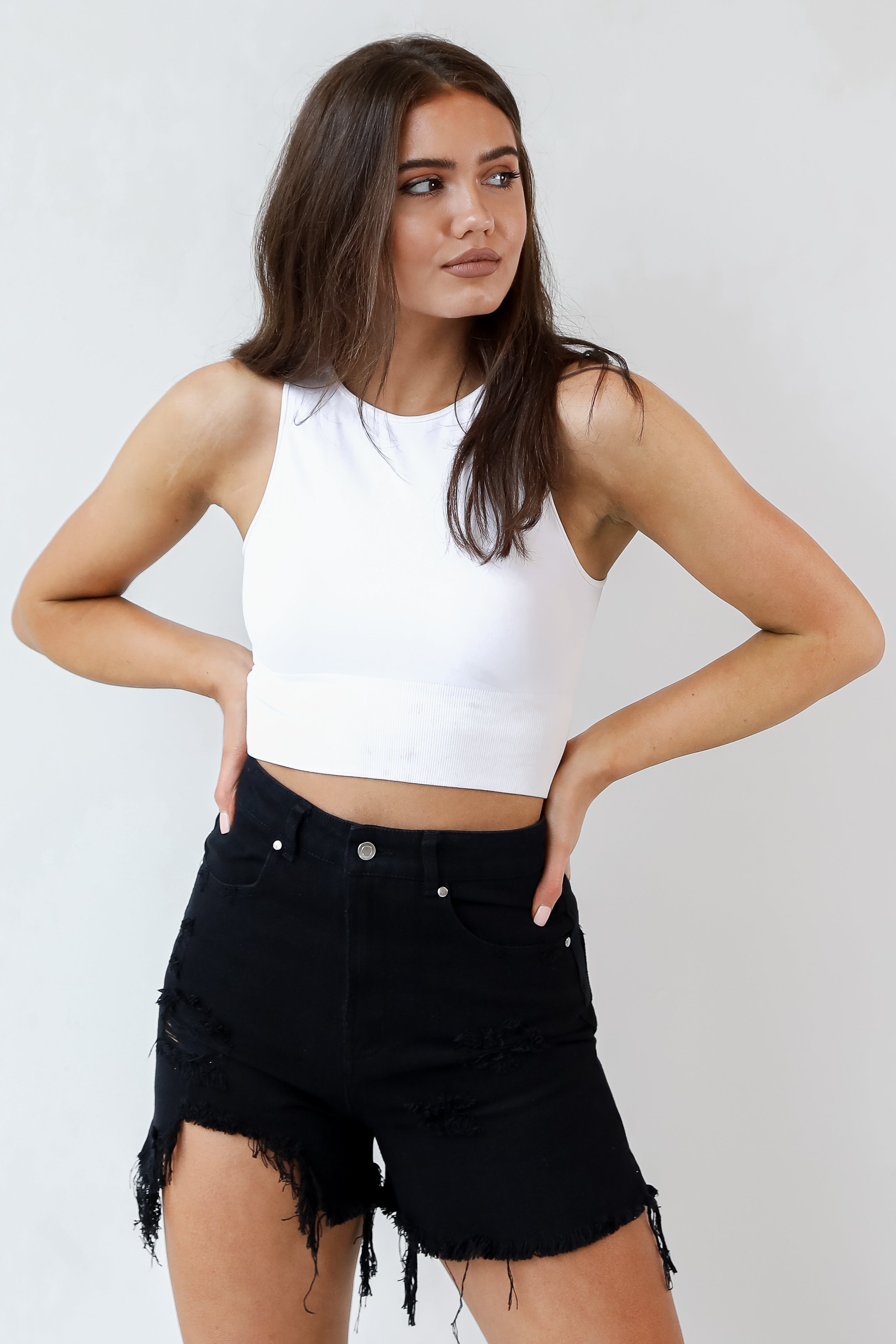 Cassie Distressed Denim Shorts