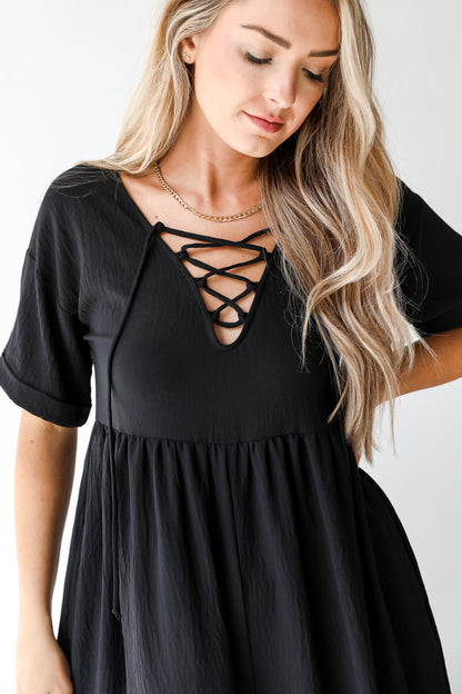 black jumpsuit close up