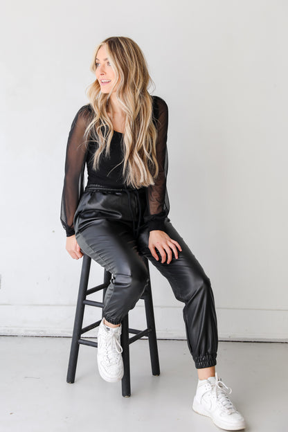 Leather Joggers