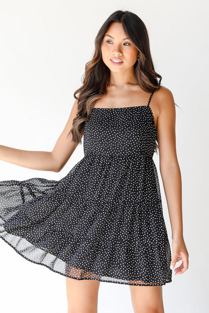 Polka Dot Mini Dress on model