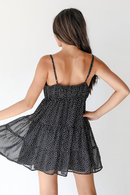Polka Dot Mini Dress back view