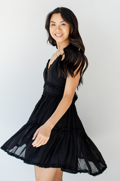 Ruffle Mini Dress on model