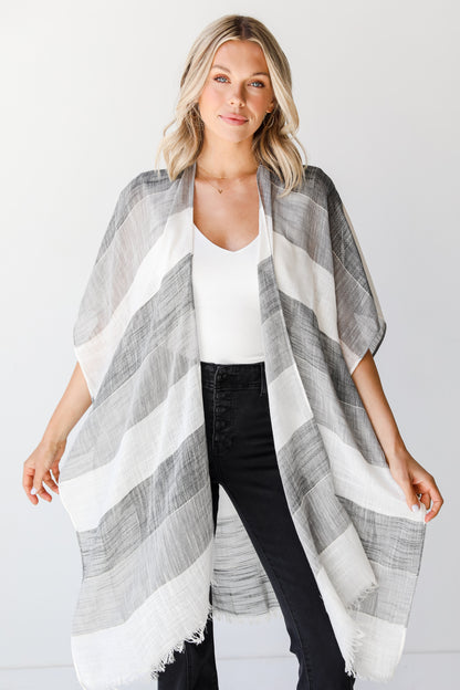 striped Kimono front view