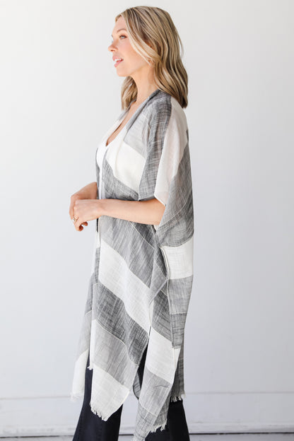 striped Kimono side view