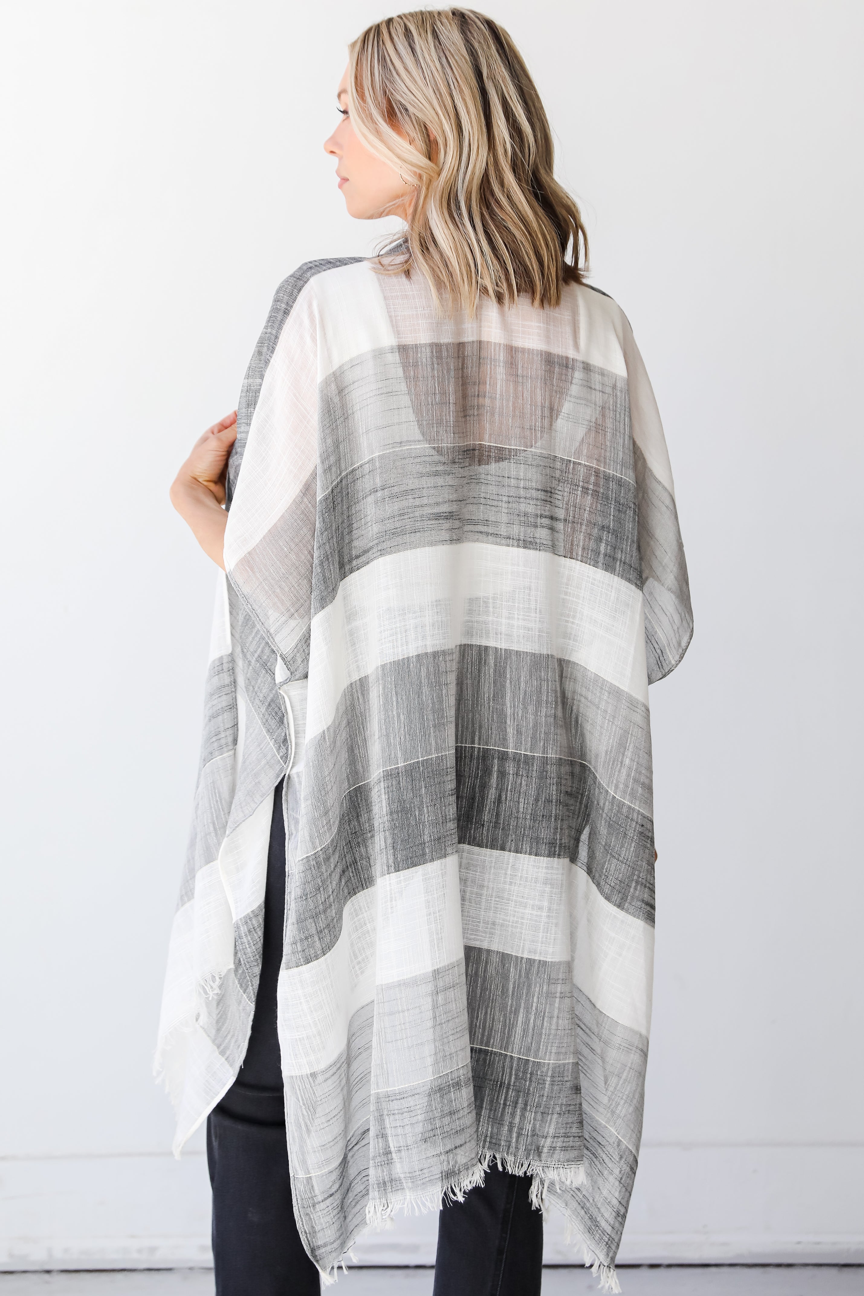 striped Kimono back view