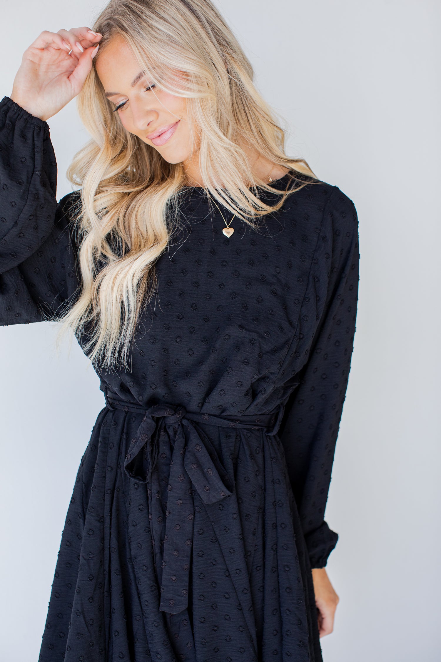 Swiss Dot Mini Dress close up