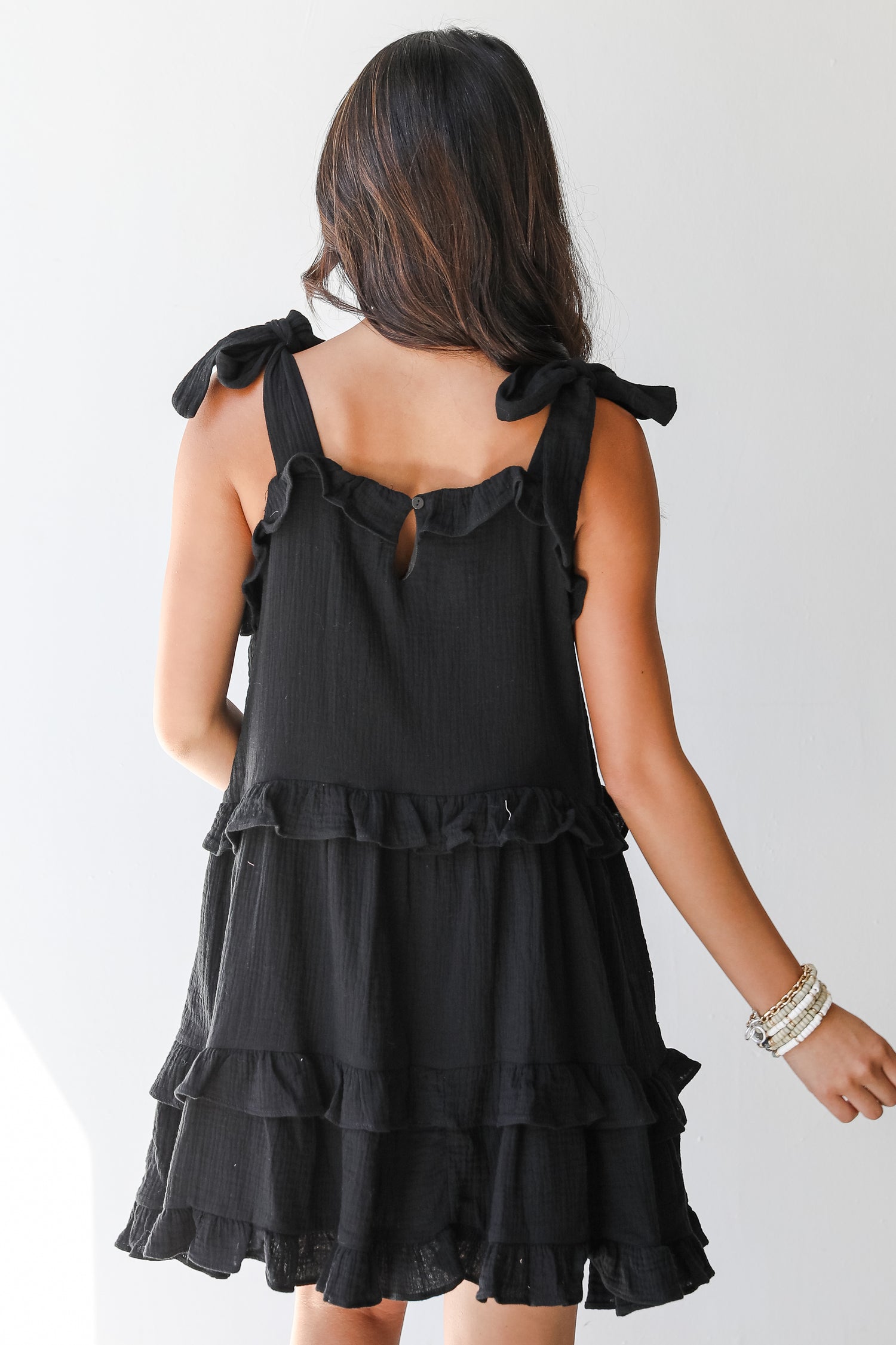 Tiered Ruffle Mini Dress back view