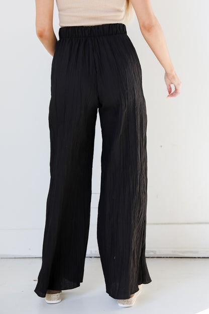 black Wide Leg Pants back view