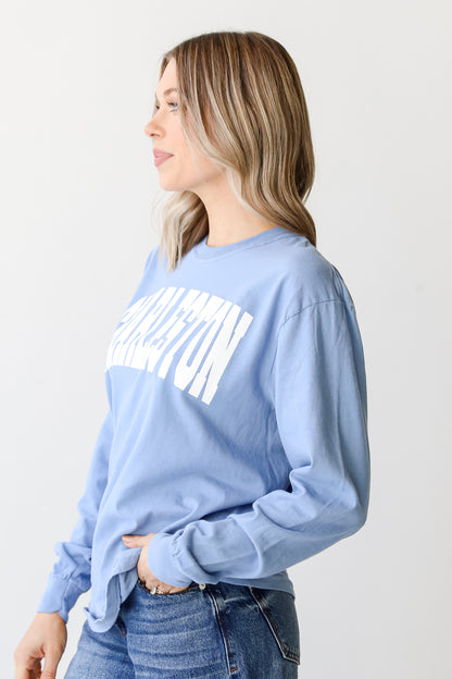 Blue Charleston Long Sleeve Tee side view