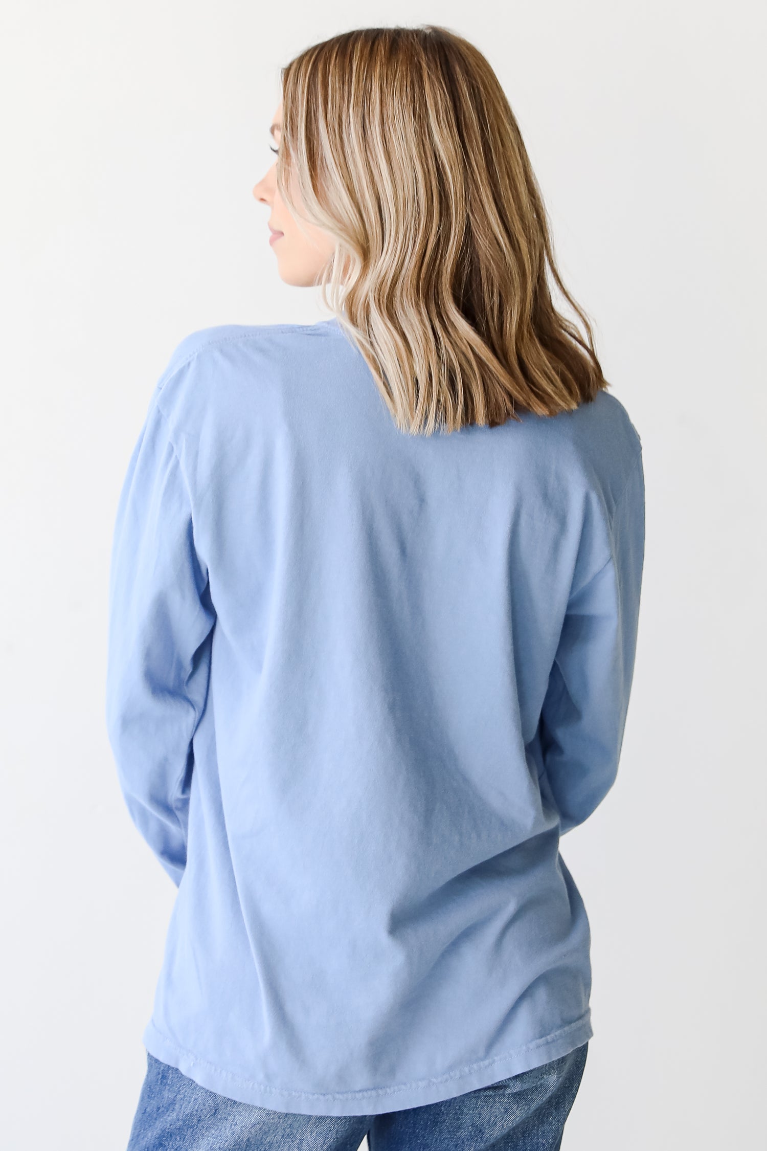 Blue Charleston Long Sleeve Tee back view