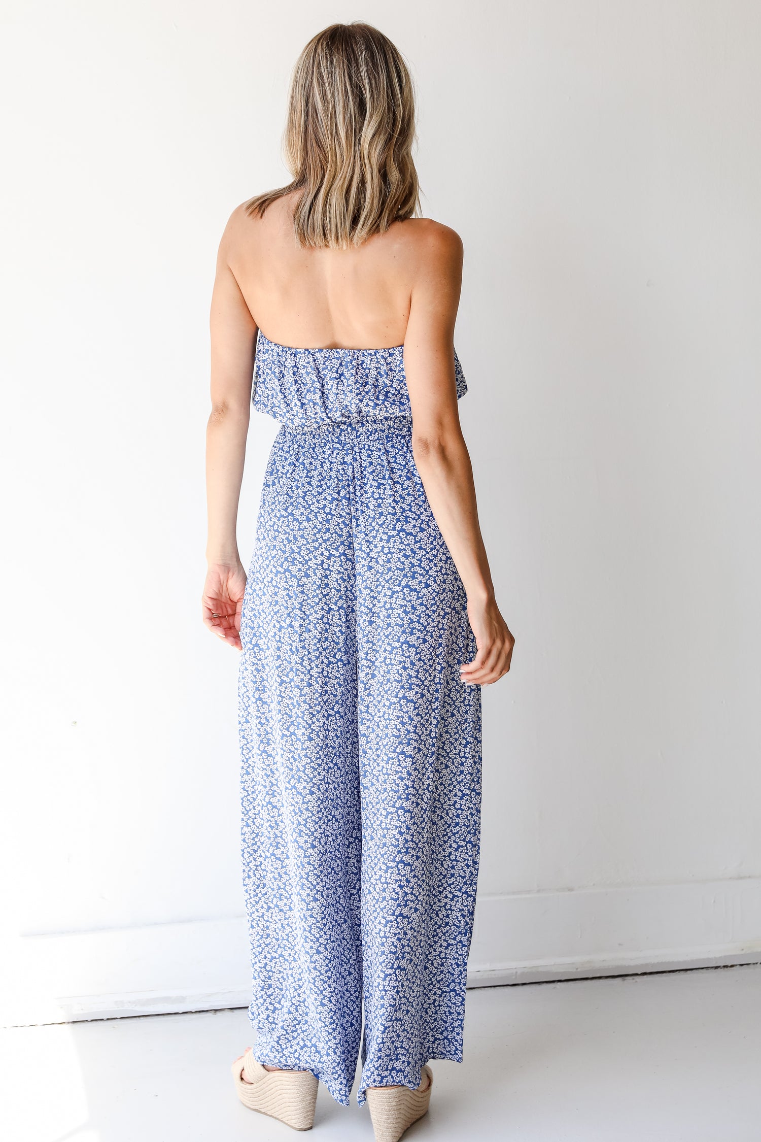 Florals Strapless Jumpsuit back view