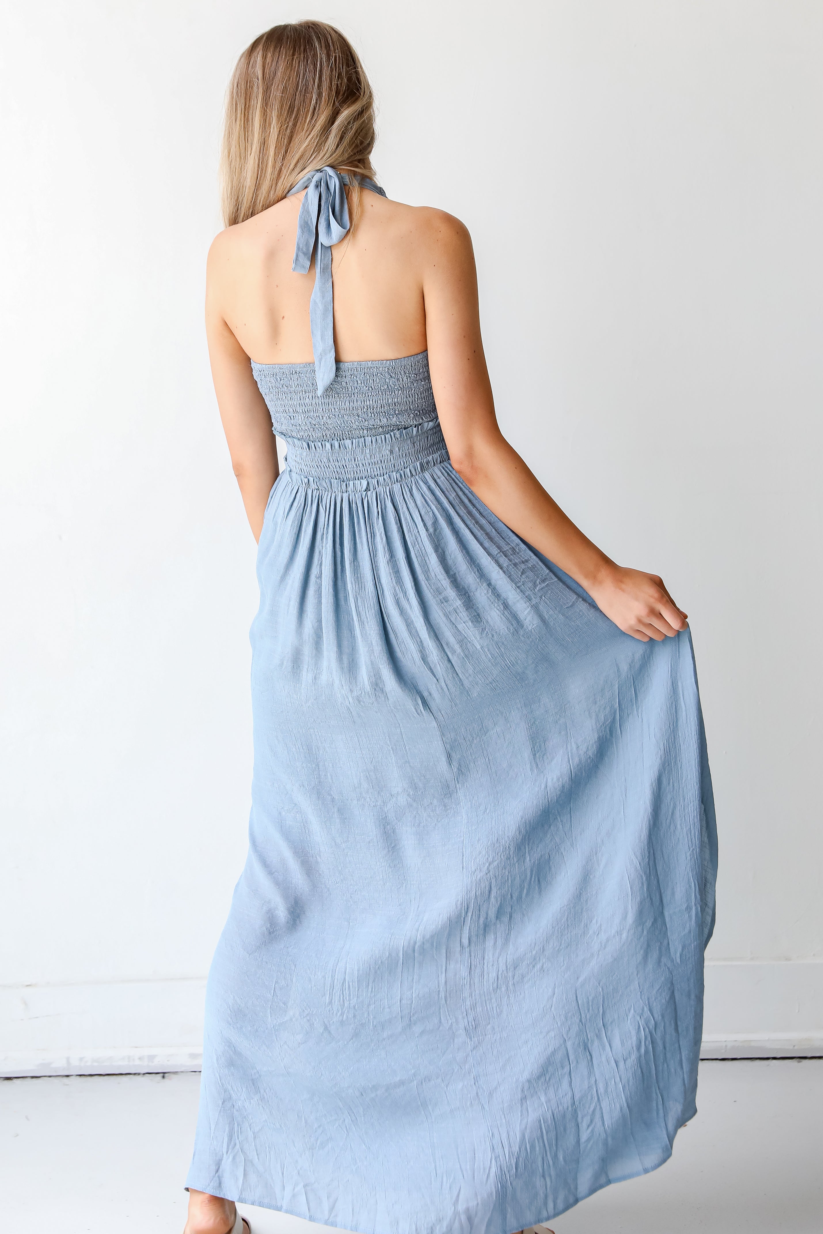 Halter Maxi Dress back view