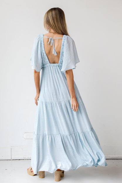 blue Maxi Dress back view