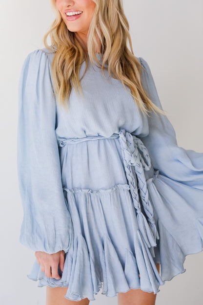 light blue Mini Dress close up