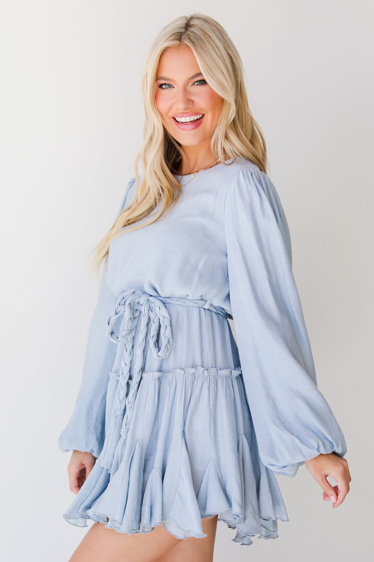 light blue Mini Dress side view