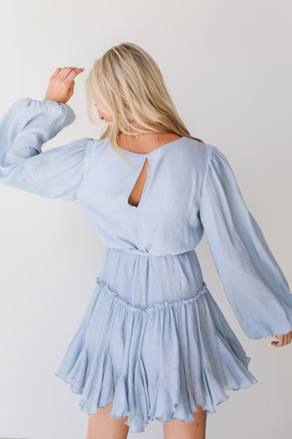 light blue Mini Dress back view