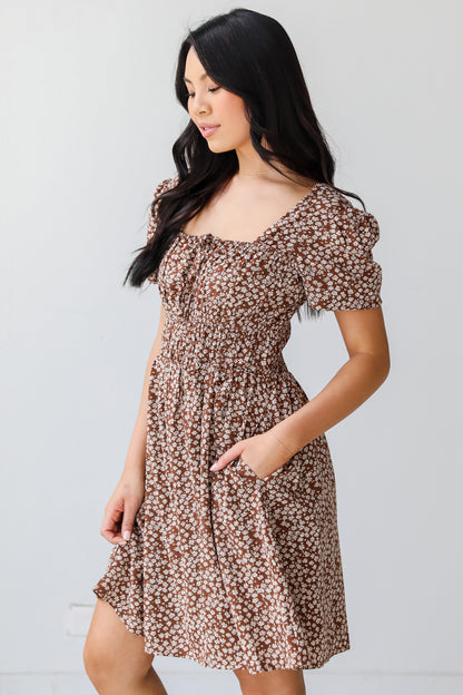 Spring Floral Mini Dress side view