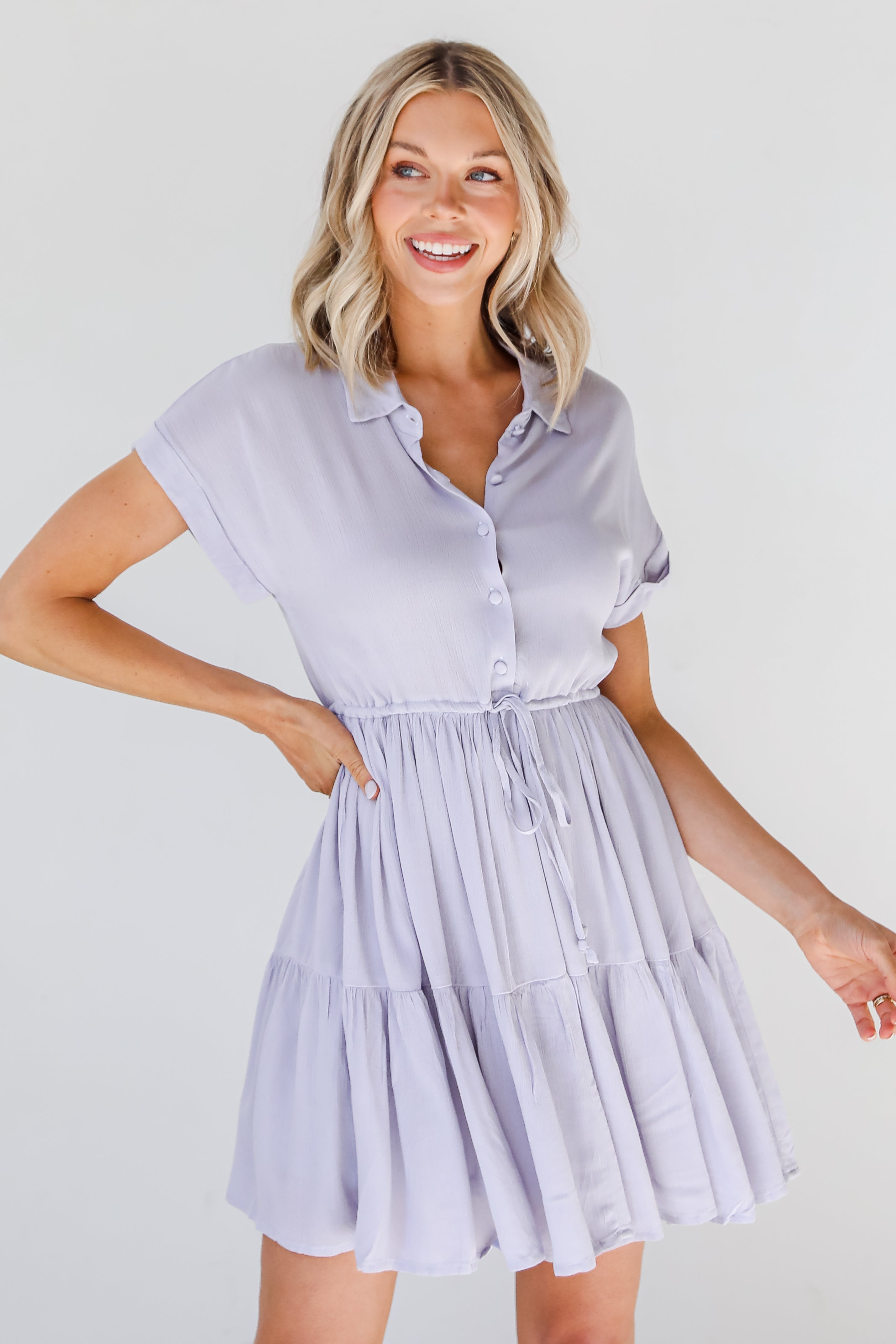 light blue Mini Dress front view