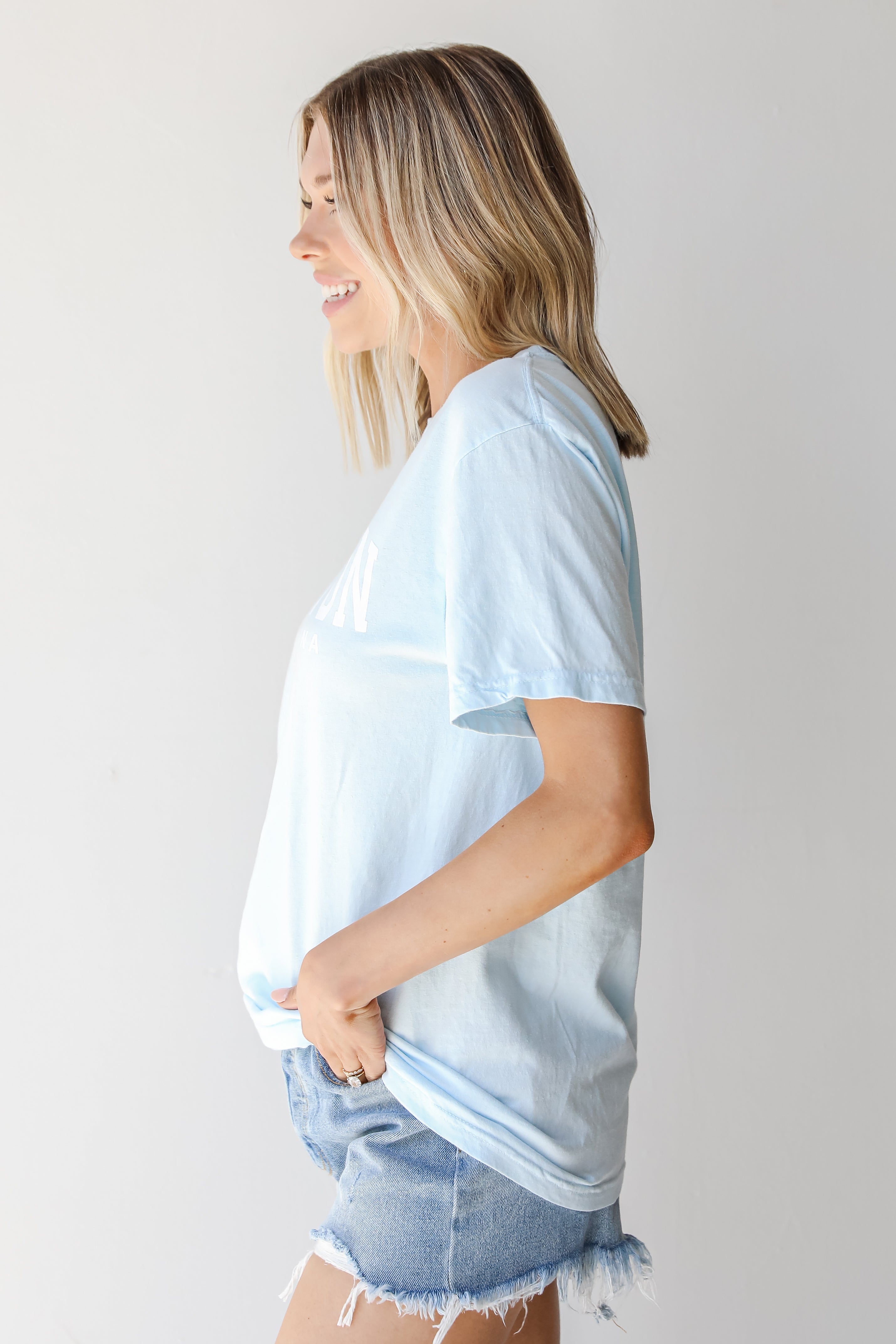 Light Blue Charleston South Carolina Tee side view